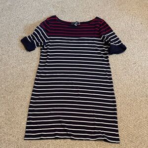 Katen Scott Red, Navy and White Striped Dress XL
